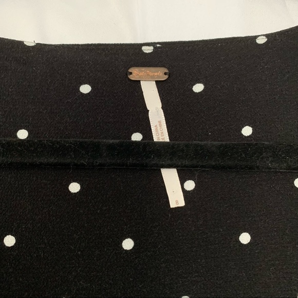 Free People Revolve All Yours Black White Polka Dot Tie-Front Dress - Picture 6 of 6